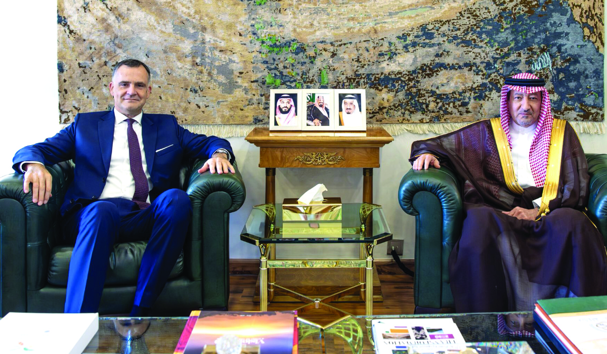 Waleed Elkhereiji (R) and Christophe Farnaud in Riyadh. (Supplied)