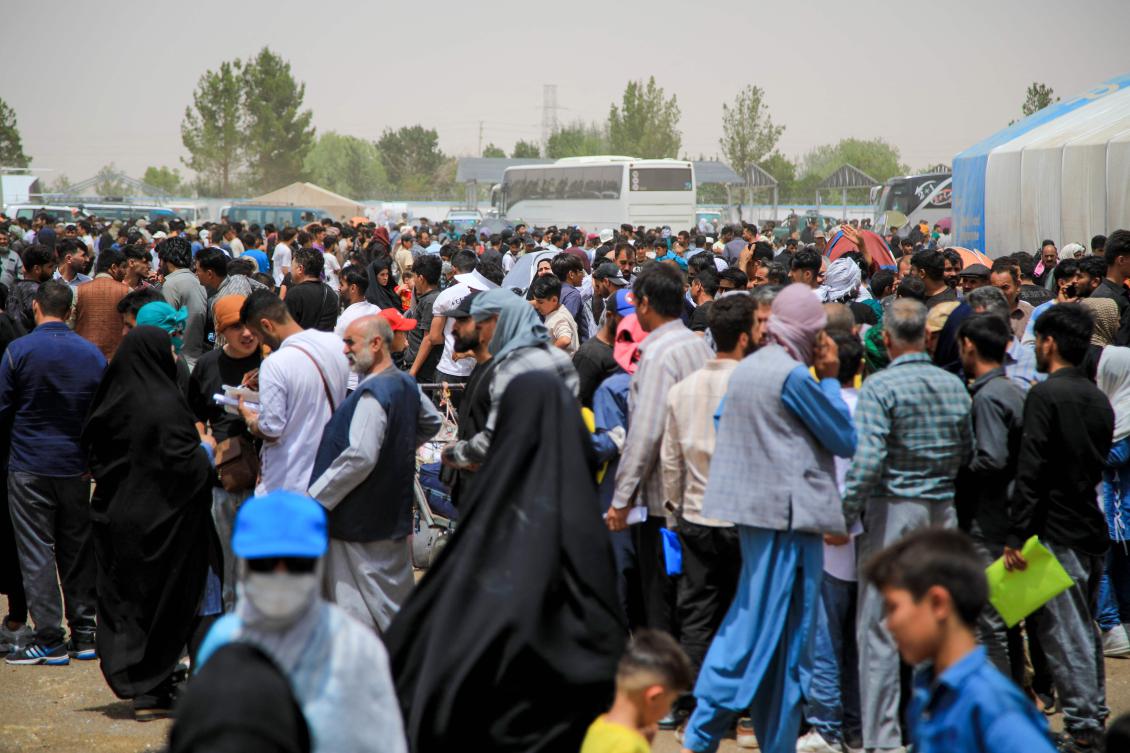 Afghan refugees arrive from Iran at Islam Qala border between Afghanistan and Iran, on July 5, 2025. (AFP)