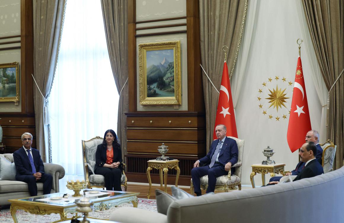 DEM, Turkey's third biggest party, has played a key role in facilitating an emerging peace deal between the government and Ocalan, whose militant group the PKK in May ended its decades-long armed struggle and disband. (File/AFP)