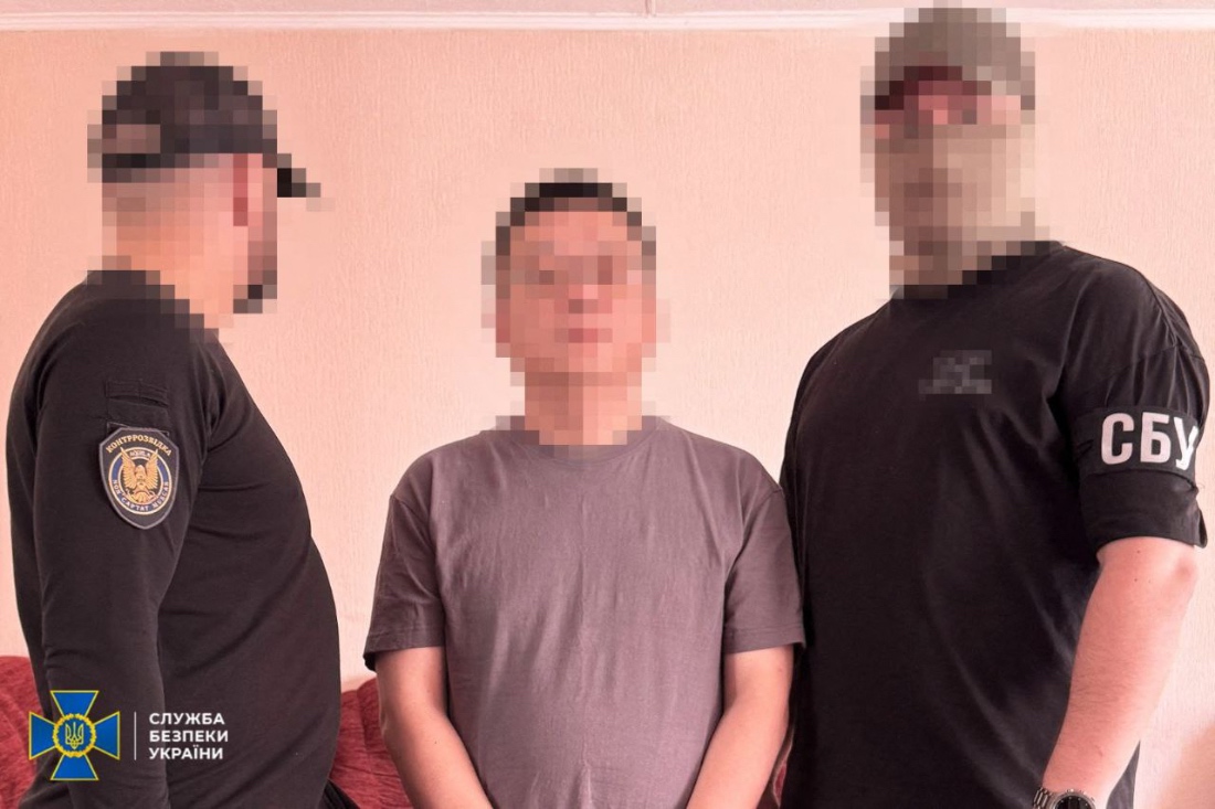 A handout photo released by the Security Service of Ukraine shows a Chinese citizen detained by Ukrainian the SBU CI in Kyiv, Ukraine. (Handout/AFP)