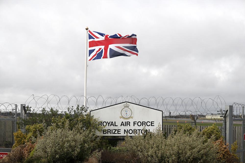 The four pro-Palestinian activists broke into RAF Brize Norton, above, and sprayed red paint over two Voyager aircraft used for refueling and transport. (AFP file photo)