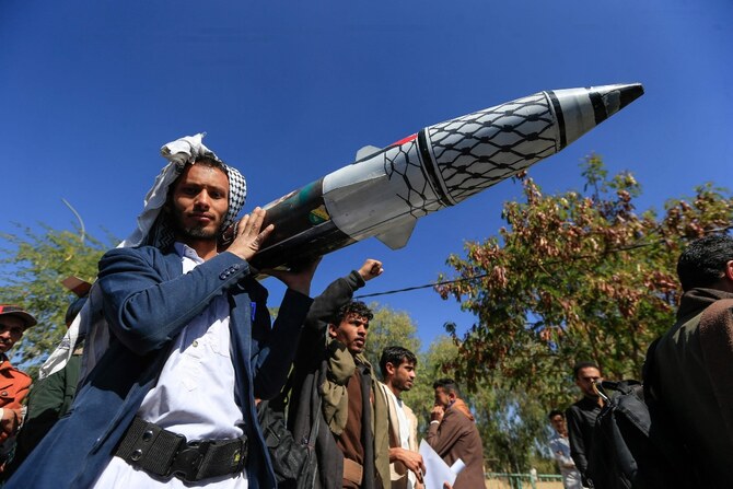 The Houthis have repeatedly launched missile and drone attacks at Israel from Yemen. (AFP/File)