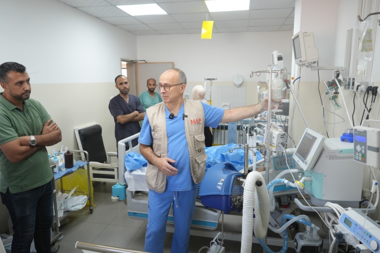 Surgeon Nick Maynard is on his third visit to Gaza since the war started. (MAP)