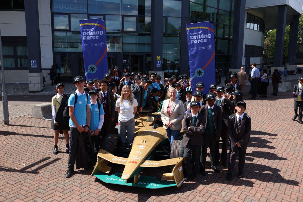 Formula E’s Driving Force program, presented by PIF E360, is predicted to reach over 50,000 students worldwide by the end of 2025. (Supplied)