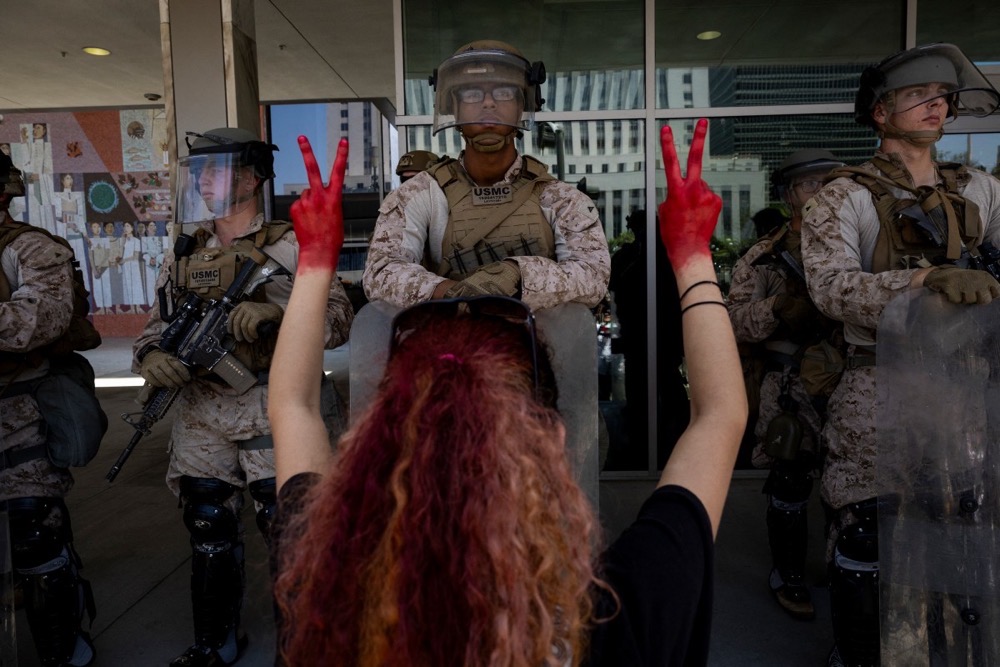 The removal of the Marines comes after the Pentagon said last week that Hegseth had ordered the withdrawal of 2,000 National Guard personnel from Los Angeles. (AFP)