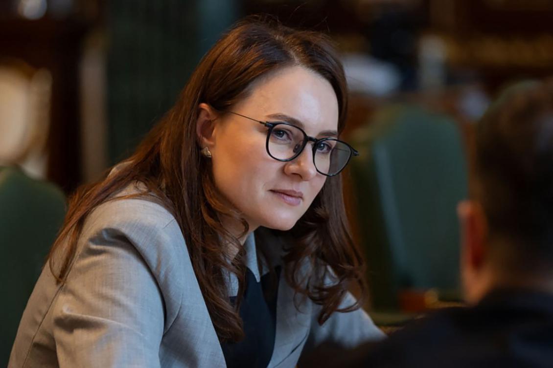 Prime Minister Yuliia Svyrydenko attends a meeting with Ukraine's President in Kyiv. (AFP)