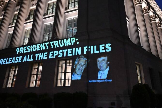 The Department of Justice wants to interview Jeffrey Epstein’s former girlfriend, who was convicted of helping the financier sexually abuse underage girls and is now serving a lengthy prison sentence, a senior official said Tuesday. (AFP/File)