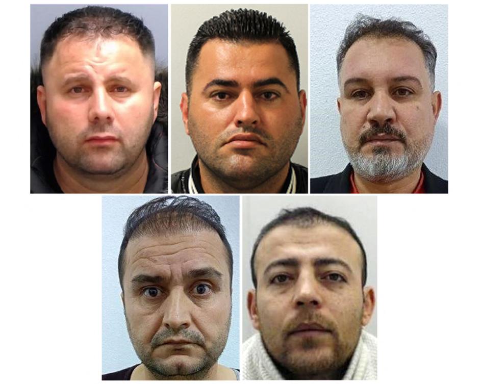 An combination handout photo released by Britain's Foreign, Commonwealth and Development Office (FCDO) in London on July 23, 2025, shows undated images of people facing sanctions after being accused of helping to smuggle migrants across the Channel into the UK. (AFP)