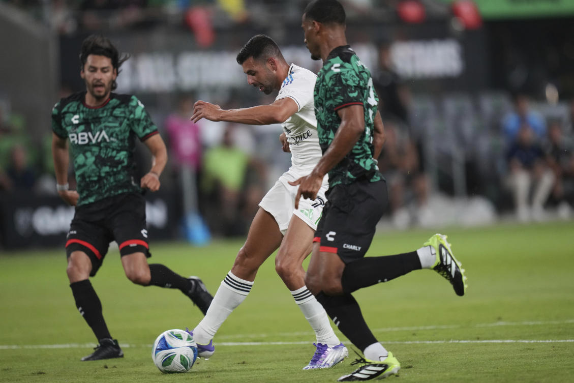Lionel Messi and his Inter Miami teammate, Jordi Alba, both face possible league suspensions for their team’s next match against Cincinnati on Saturday for missing the All-Star game. (AP)