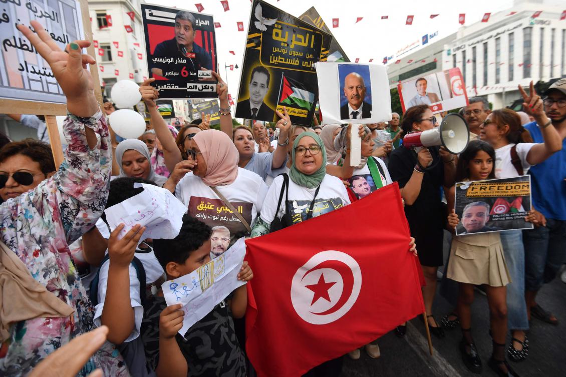 Tunisians protest against President Saied, call country an ‘open-air prison’