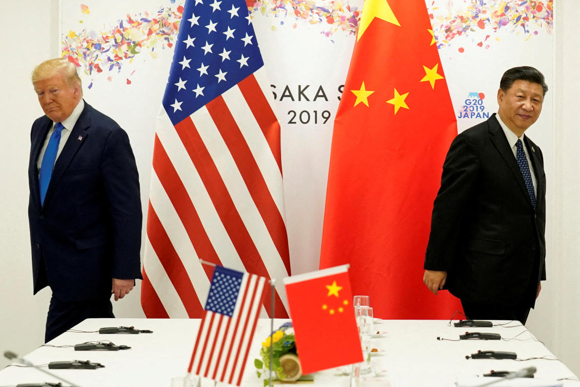 US President Donald Trump attends a bilateral meeting with China’s President Xi Jinping during the G20 leaders summit in Osaka, Japan on June 29, 2019. (Reuters)