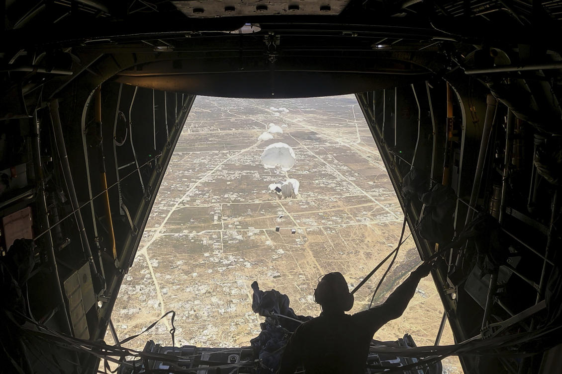 Belgium joins a string of Western nations including France, Spain and Britain looking to send aid into Gaza by air as fears mount of mass starvation in the territory. (AP)