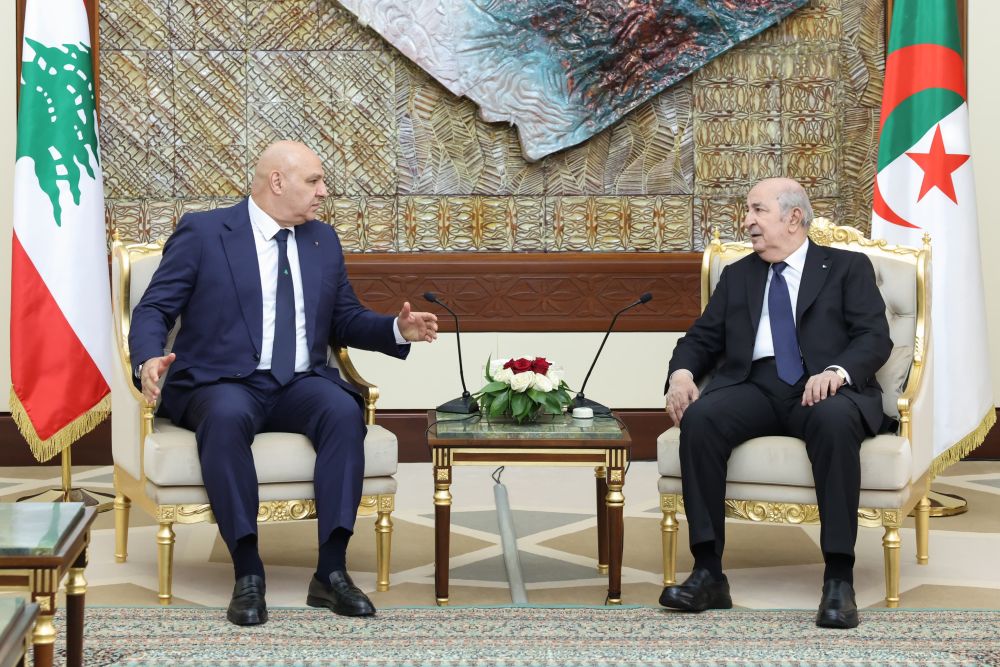 Joseph Aoun and Abdelmadjid Tebboune meet in Algiers. (Supplied)
