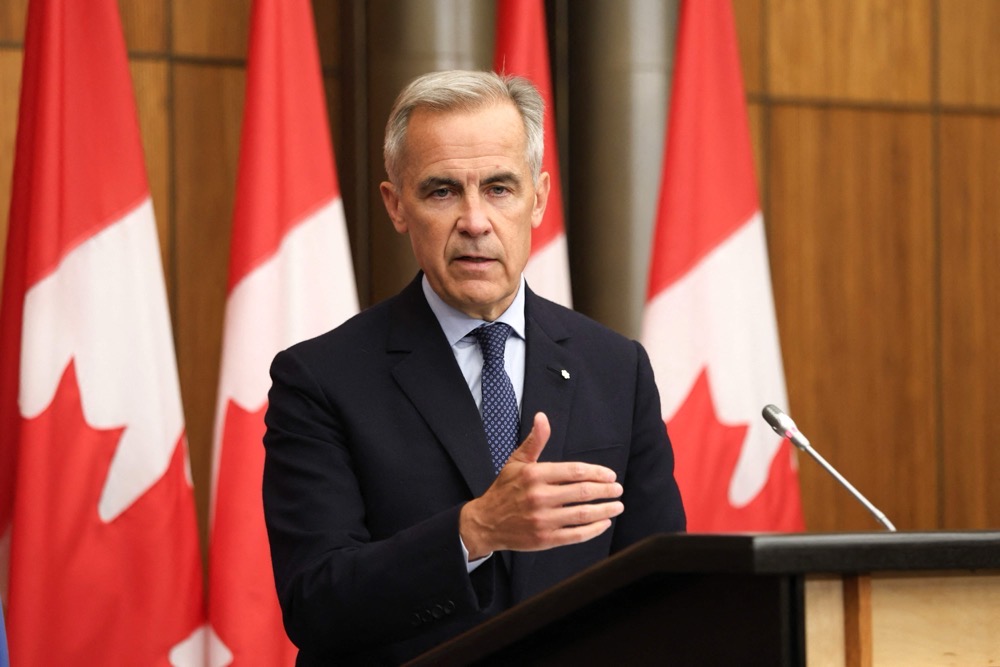 Carney said his decision was informed by Canada’s “long-standing” belief in a two-state solution to the decades-long Israeli-Palestinian conflict. (AFP)