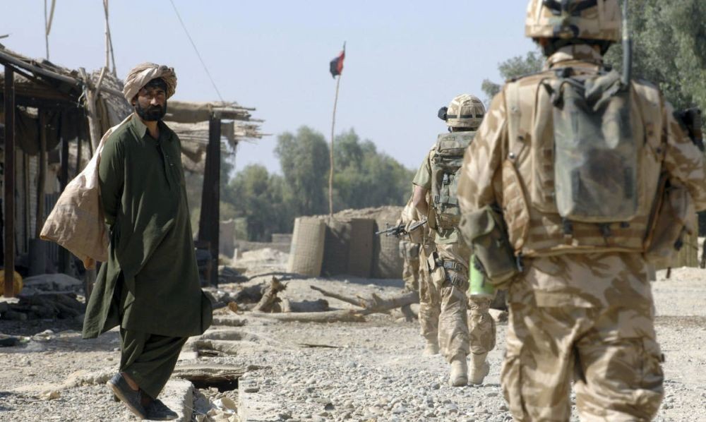 British Army soldiers patrol in southern Helmand province, Afghanistan, Nov. 7, 2007. (Reuters)