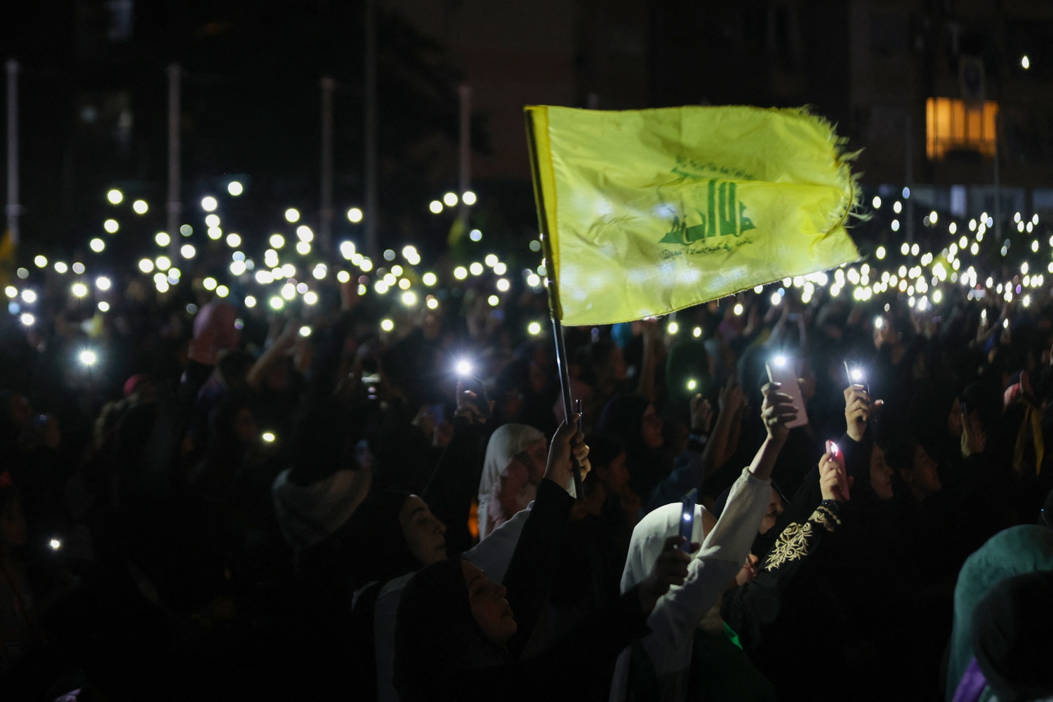 Against the backdrop of a regional transition to a post-chaos era, Hezbollah is sticking to an obsolete discourse (File/AFP)