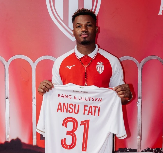 Monaco signed Ansu Fati on a season-long loan from Barcelona on Tuesday, offering the former teen prodigy another chance to resurrect his career. (X/@AS_Monaco_EN)