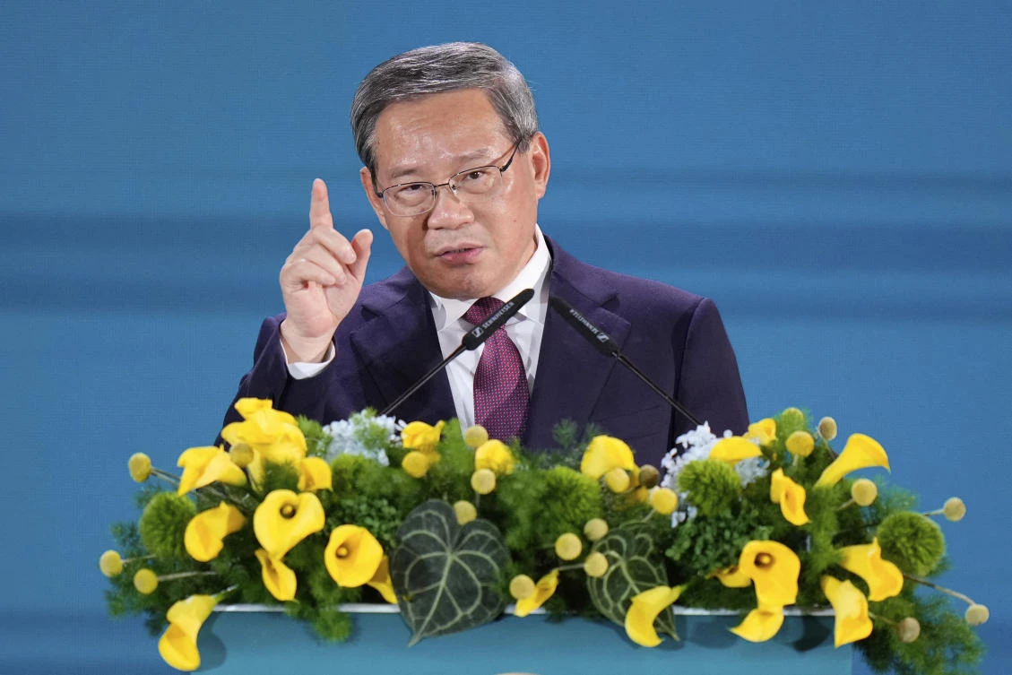 China's Premier Li Qiang delivers his speech during the ASEAN - Gulf Cooperation Council. (File/AFP)