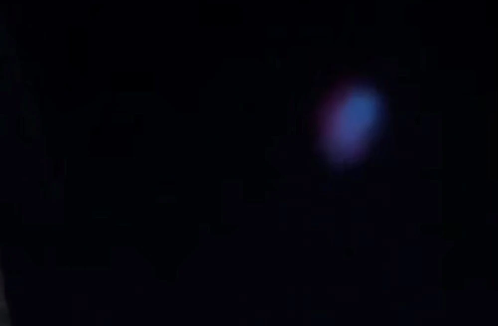 Residents in Saudi Arabia’s northwest have been puzzled by the appearance of what some described as a bright pink circular spot in the evening sky. (Supplied)