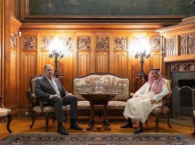 Russian Foreign Minister Sergey Lavrov congratulated on Friday Al-Hilal for their ‘remarkable’ 4-3 win against Man City in the FIFA Club World Cup during a meeting with Saudi Foreign Minister Prince Faisal bin Farhan in Moscow. (KSAMOFA)