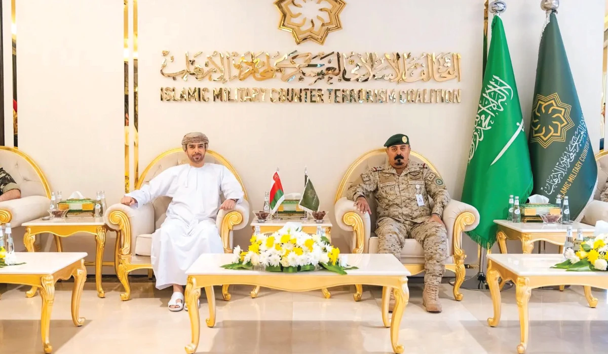 Mohammed bin Saeed Al-Moghedi (R) and Sayyid Najib bin Hilal Al-Busaidi in Riyadh. (Supplied)