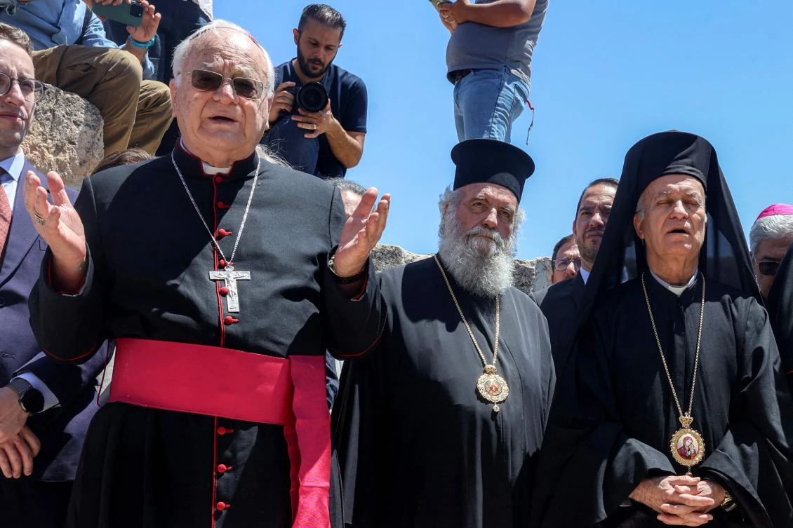 Leaders of Holy Land churches condemn Israeli settler violence during a West Bank visit