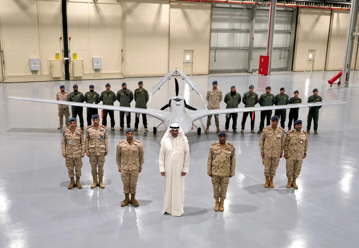 Drone was unveiled during a ceremony attended by Minister of Defense Sheikh Abdullah Al-Ali Al-Sabah and top army generals. (Kuwait News Agency)