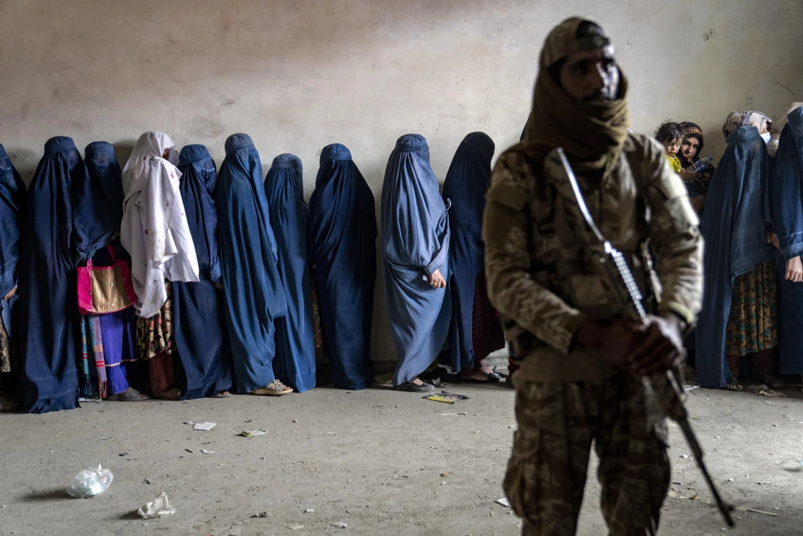 The Taliban, which returned to power in 2021, has cracked down on the way women dress and behave in public, notably through morality laws forbidding them to show their faces outside the home. (AP)