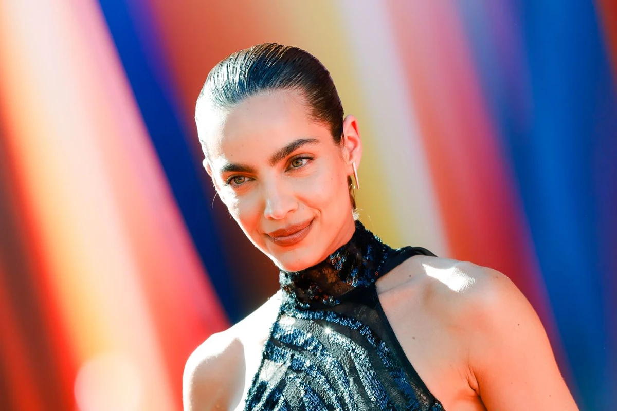 Venezuelan star Maria Gabriela De Faria attended the Los Angeles premiere of “Superman” in a black sequined gown with a high neckline and chiffon cape from the label’s fall 2025 collection. (Getty Images)