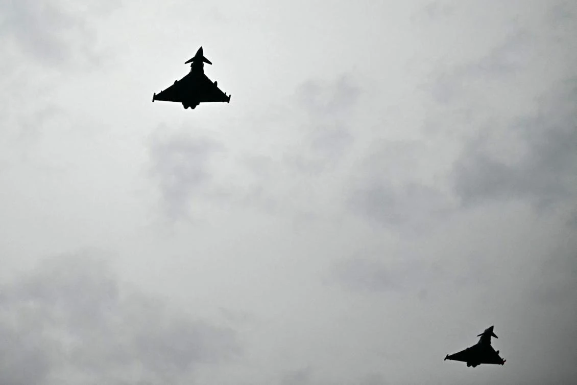 The jets are built by a consortium of Germany, Britain, Italy and Spain, represented by Airbus, BAE Systems and Leonardo. (File/AFP)