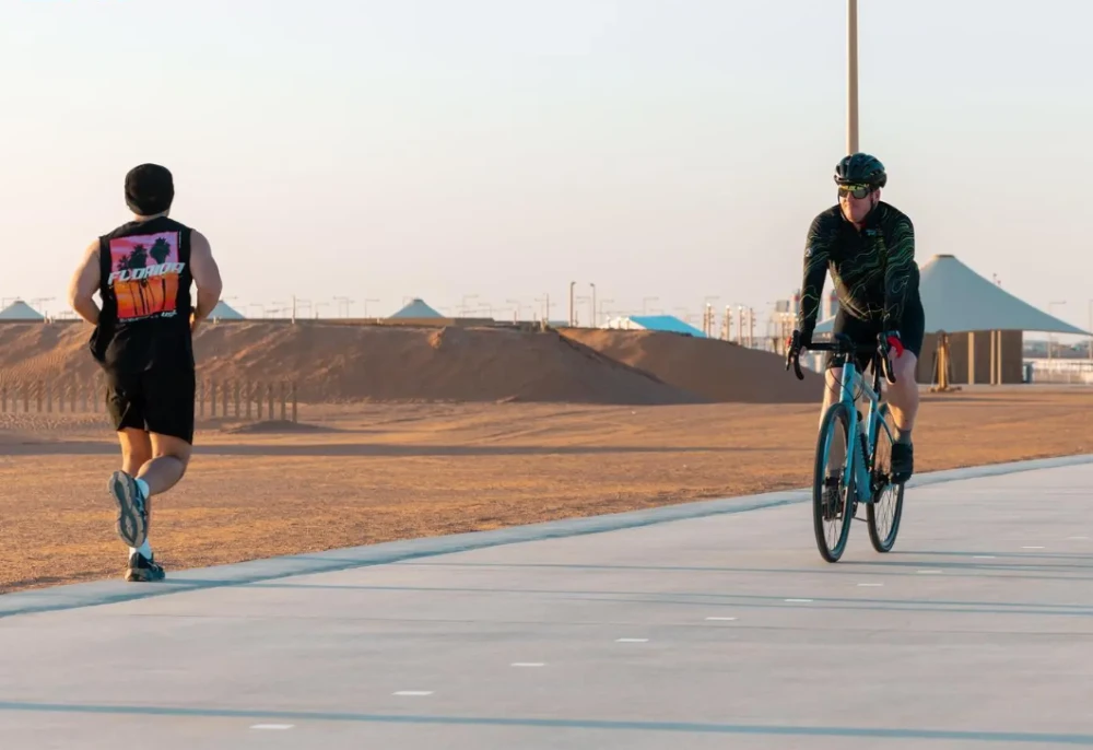 The park stretches across a vast expanse of sand dunes and features more than 45 kms of multi-use trails, making it the longest open-air project dedicated to outdoor activities in the Kingdom. (SPA)