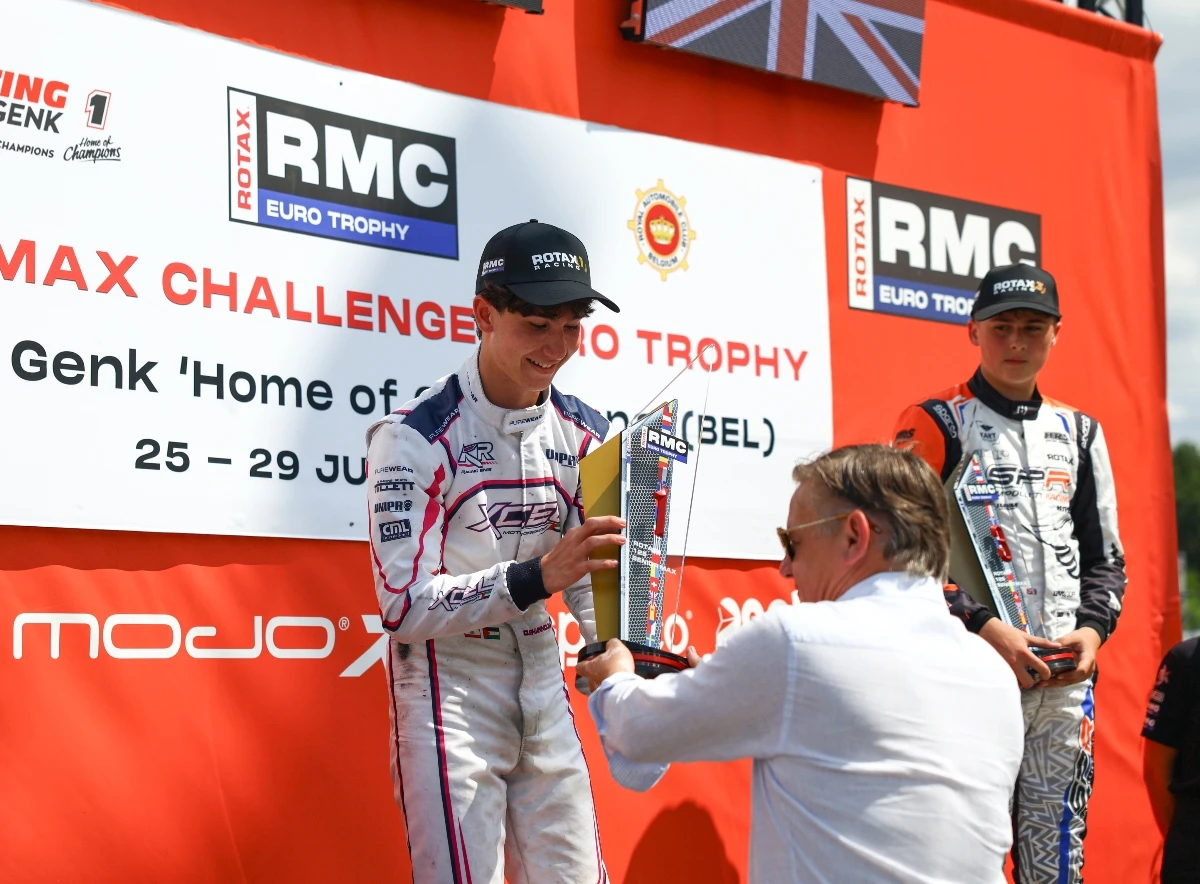Omar Ghannoum claimed victory at the recent Rotax European Championship in Genk. (Supplied)
