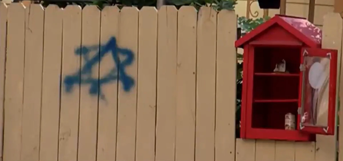 Screengrabs showing acts of vandalism involving graffiti at a few mosques in Texas and California, where Muslim leaders stepped up existing efforts to keep their sacred spaces and community members safe. (X/@CAIRNational)