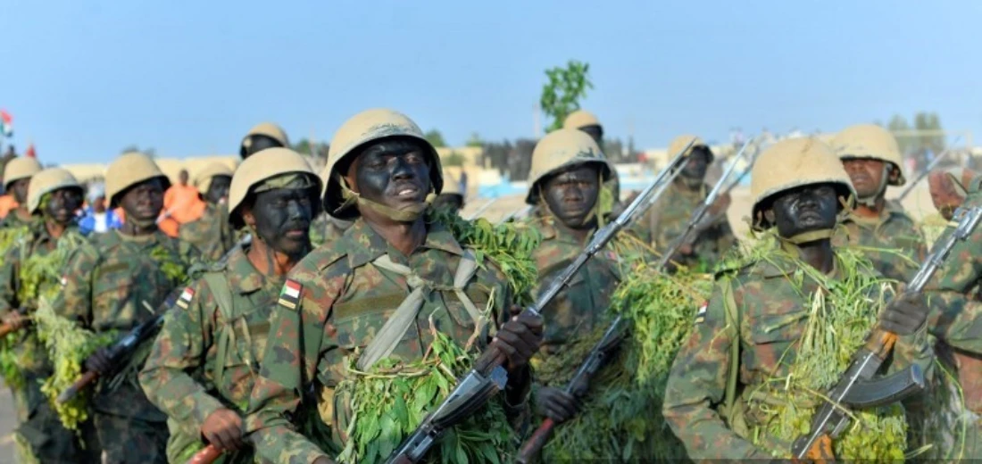 Newly graduated Sudanese army soldiers parade during a ceremony in Merowe in northern Sudan. (AFP)