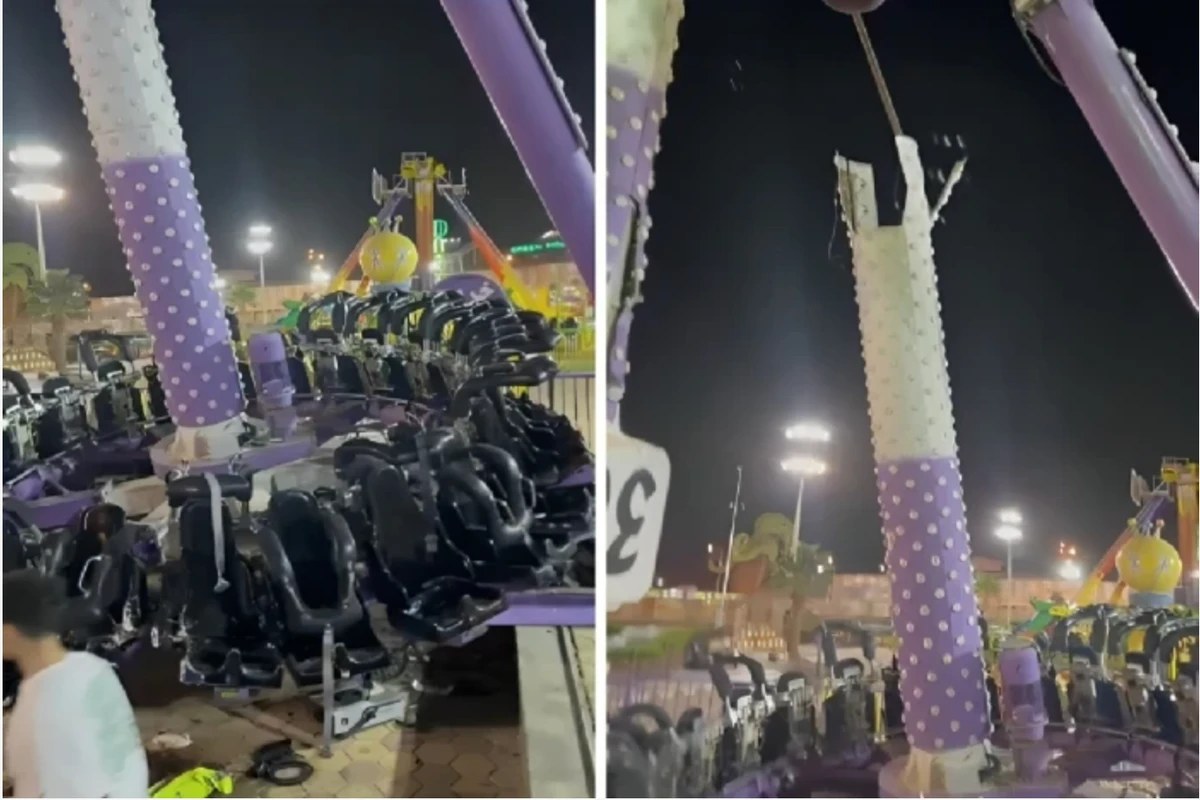The ride was in full flow when screams of joy turned to ones of horror. (X.com)