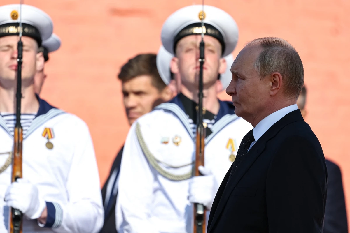 Russian President Putin attends the launch of a new nuclear-powered and armed submarine (File/AFP)