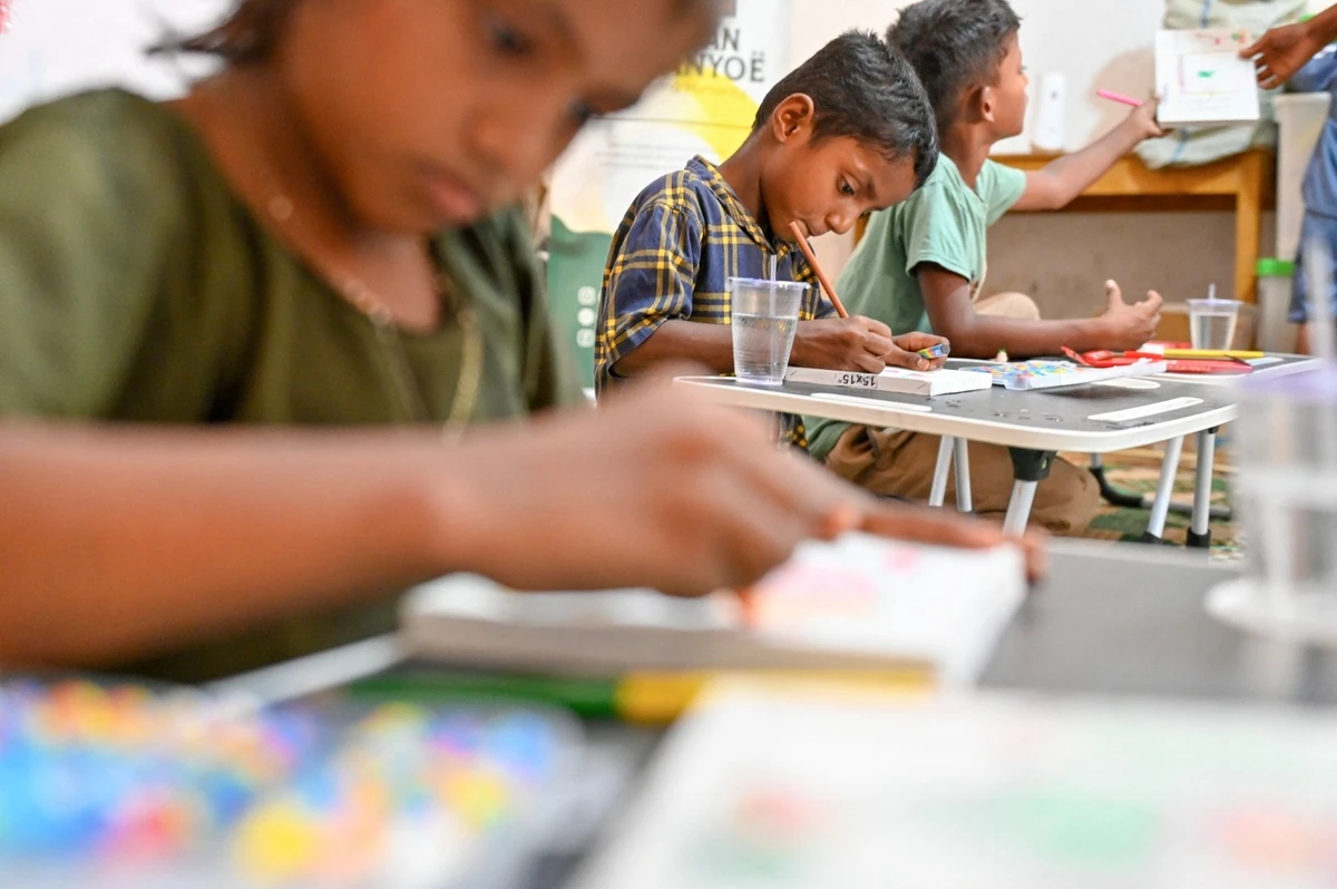 More than 6,400 learning centers in the Rohingya refugee camps have been shut down, affecting approximately 300,000 children-AFP