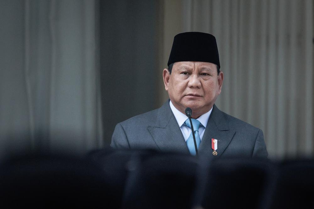 It is common for the Indonesian president to give pardons ahead of the national independence day on August 17. Above, Indonesia’s President Prabowo Subianto. (AFP file photo)
