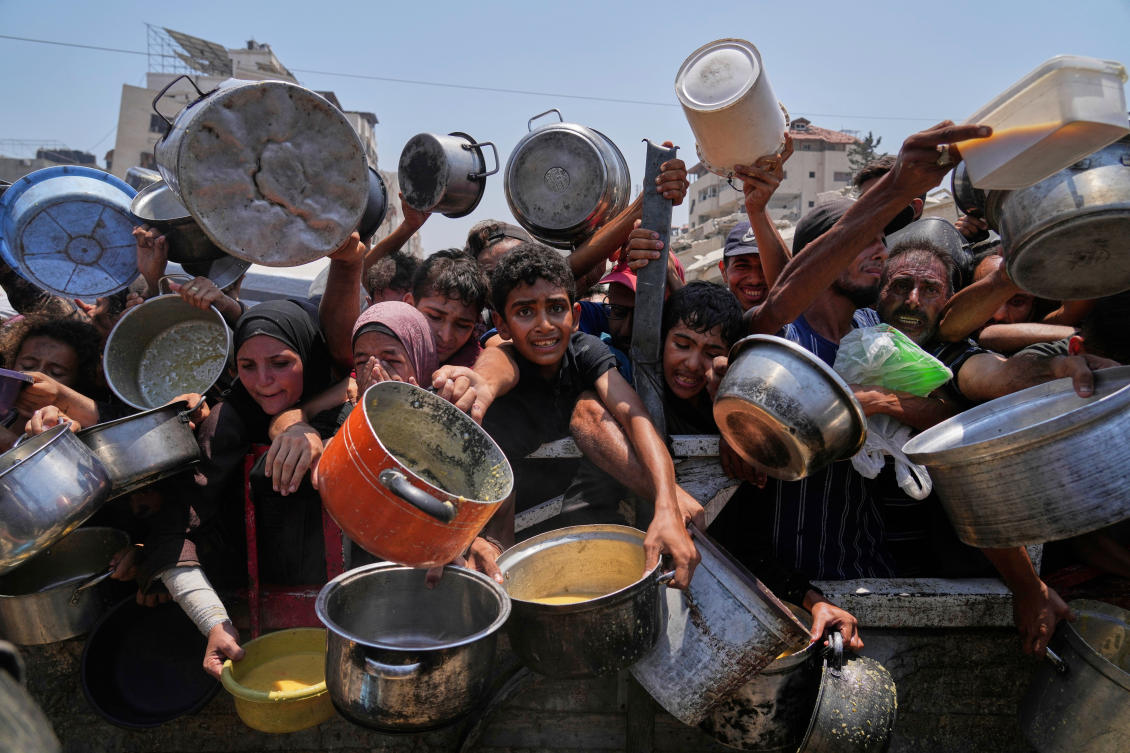 A global hunger monitor said on Tuesday that a famine scenario was unfolding in the Gaza Strip. (AP)