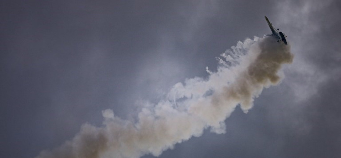 An acrobatic plane seen in the skies of Argentina. (AFP)