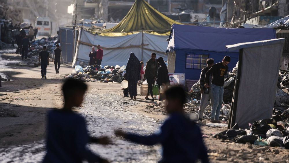 Displaced Palestinians in Jabalia, in the Gaza Strip. (AP Photo)