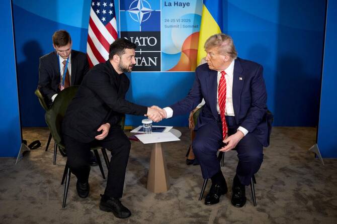 US President Donald Trump is open to meeting with Russian counterpart Vladimir Putin and Ukraine's Volodymyr Zelensky, the White House said Wednesday. (AFP/File)