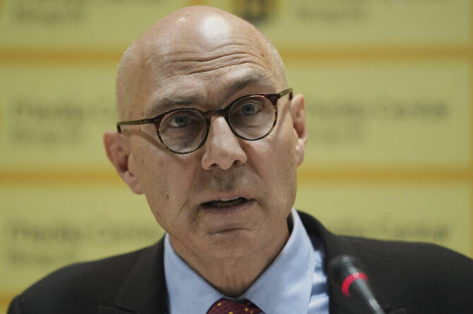 The UN’s high commissioner for human rights, Volker Turk, on Friday called for an immediate halt to Israel’s plan for a full-scale military takeover of the Gaza Strip, warning that it could trigger further mass displacement, civilian suffering and violations of international law. (AP/File)