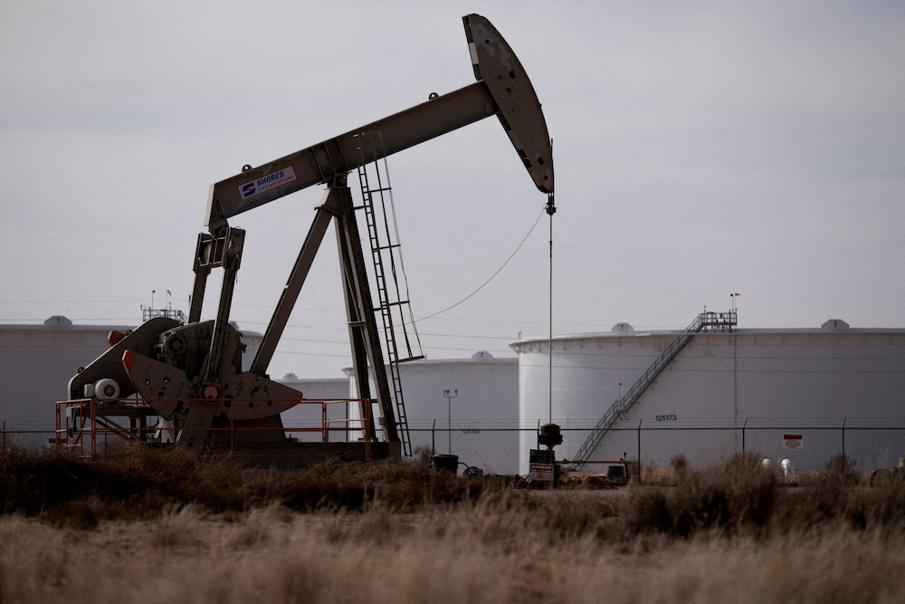 A pump jack operates near a crude oil reserve in the Permian Basin oil field near Midland, Texas, US. File/Reuters