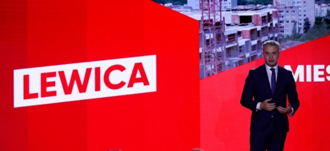 Deputy Prime Minister Krzysztof Gawkowski attends the Left's convention in Krakow, Poland. (AFP)