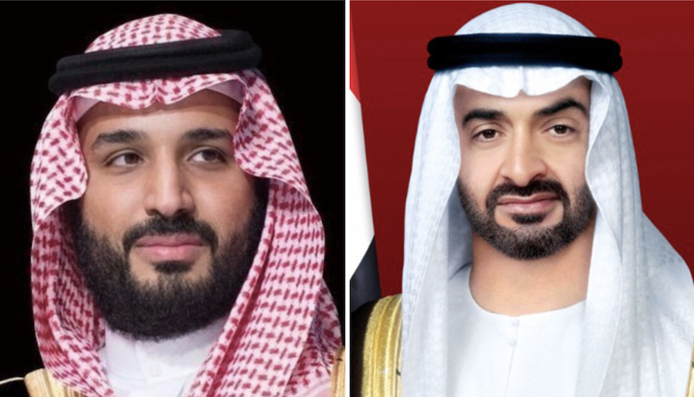 Saudi Crown Prince Mohammed bin Salman held a phone call on Thursday with UAE President Sheikh Mohammed bin Zayed Al-Nahyan. (SPA/WAM)