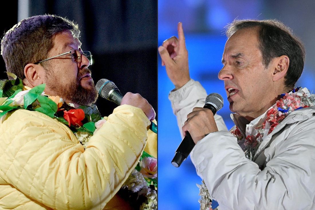A combination of photos shows shows Bolivia's presidential candidate for the Alianza Unidad coalition Samuel Doria Medina and Former Bolivian president and presidential candidate for the "Alianza Libre" (Free Alliance) coalition, Jorge "Tuto" Quiroga Ramirez. (AFP)