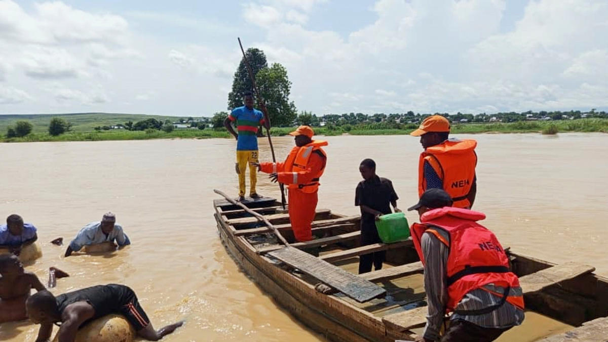 Boat accidents are common in Nigeria during the rainy season, due to poor safety regulations and overloaded vessels.(Supplied/National Emergency Management Agency via AP)