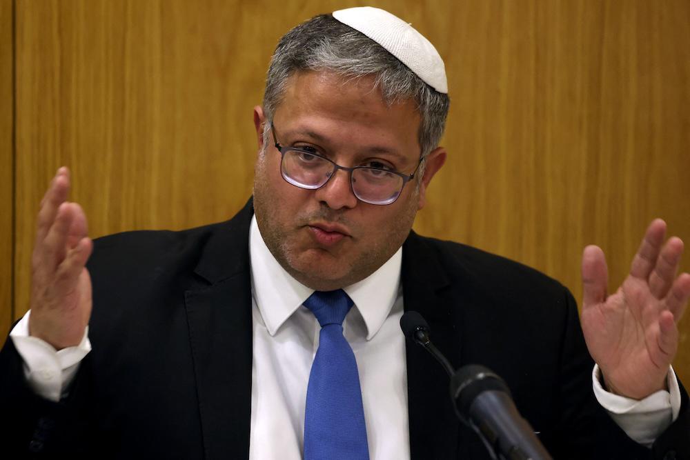 National security minister Itamar Ben Gvir, above, published a video on Friday last week showing him confronting Marwan Barghouti, the most high-profile Palestinian detainee in Israeli custody. (AFP file photo)