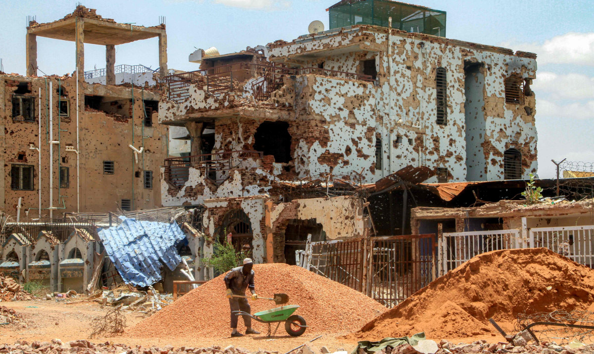 Sudanese lay first bricks to rebuild war-torn Khartoum